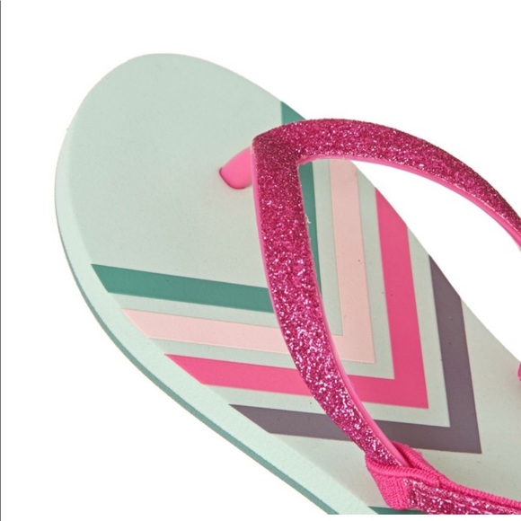 REEF Girls' Stargazer Flip-Flops – Glitter Striped Kids Sandals With EVA Footbed & Rubber Outsole